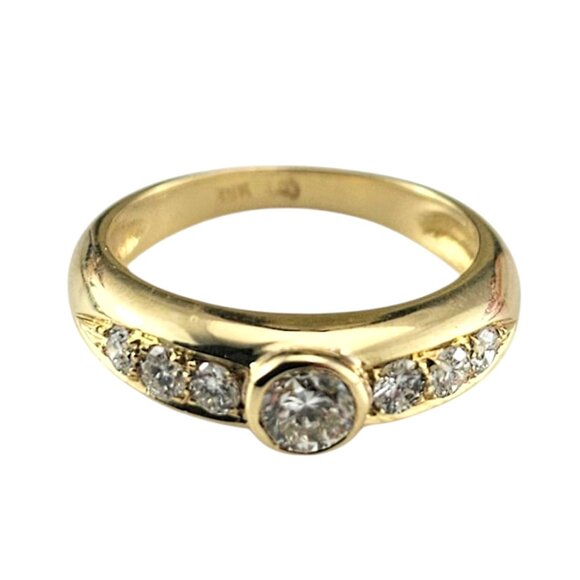 18K Yellow Gold Diamond Ring Size 5.5 #23636 - Picture 1 of 7
